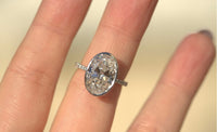 4.5CT Oval Lab Diamond Bezel Engagement Ring